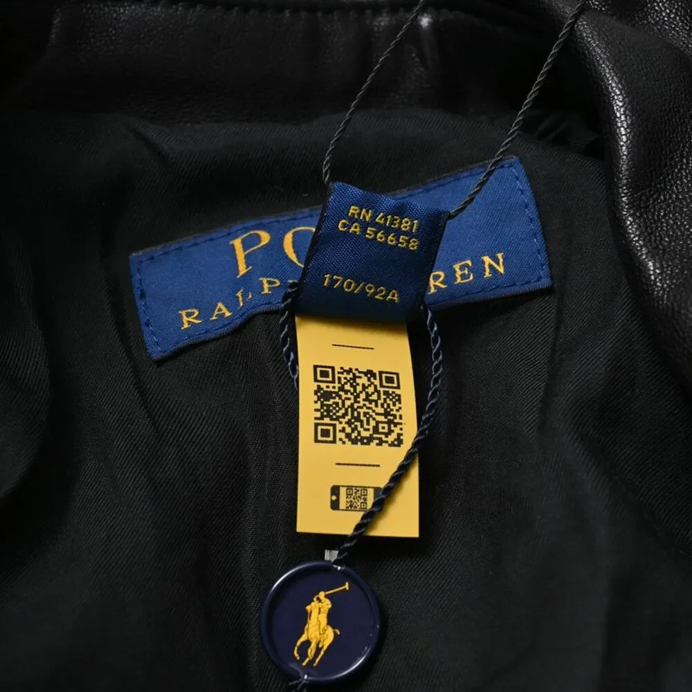Polo Ralph Lauren Motorcycle Jacket in Black Leather